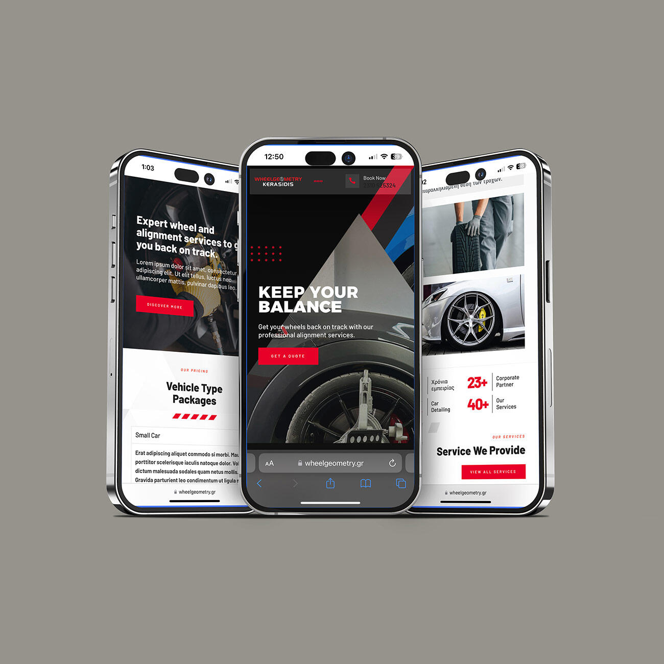 WheelGeometry responsive mobile web design